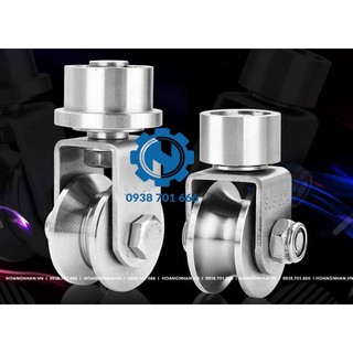 Bánh xe xoay 360 chất liệu inox 304, sắt mạ, Phụ kiện cổng gấp cánh, cổng lùa cung tròn