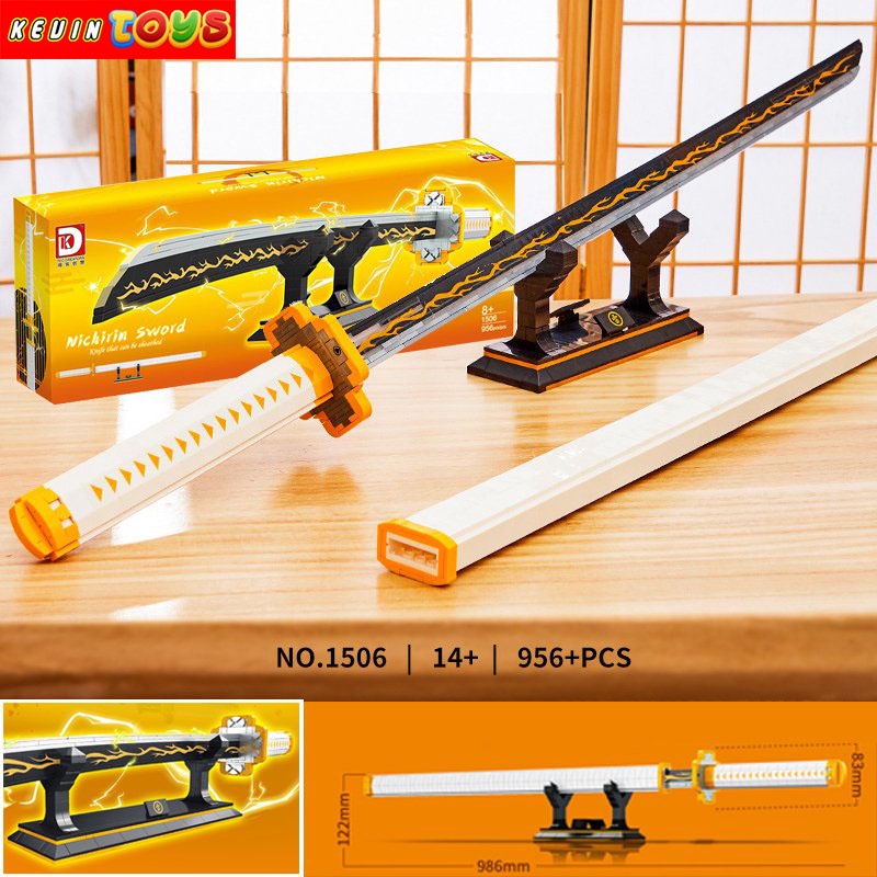 Đồ Chơi Lắp Ráp Kiểu Lego Mô Hình Thanh Kiếm Nhật Luân Của Zenitsu Trong Demonn Slayerr DK1506 Với 956 Mảnh Ghép