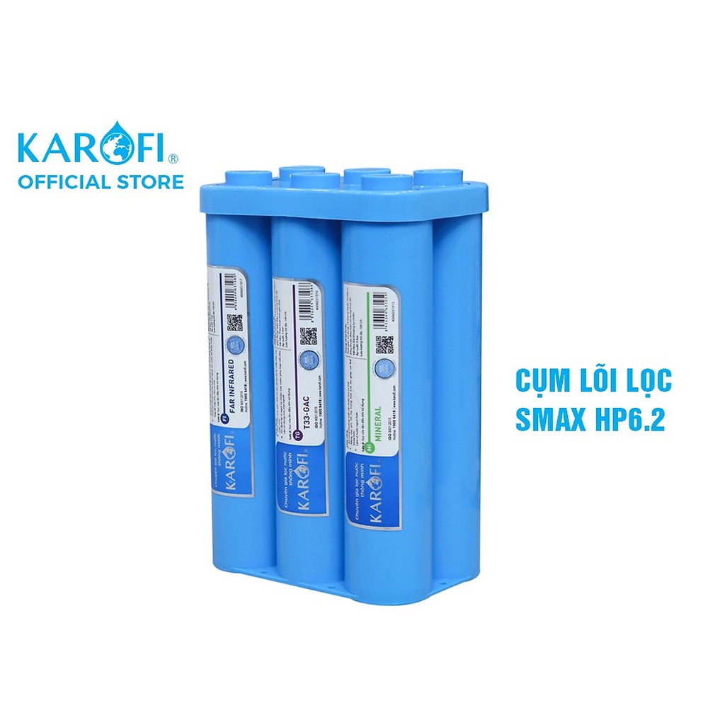 Bộ Lõi Lọc Nước KAROFI SMAX hiệu suất cao HP 6.2 | Chính hãng | Bổ sung gấp đôi hàm lượng Hydrogen và ORP chống lão hóa