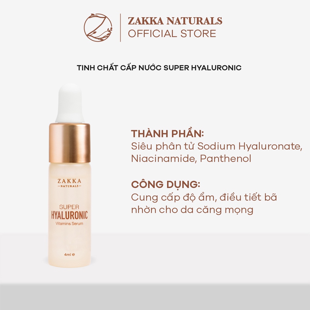 Trọn bộ 4 serum phục hồi da trắng sáng khoẻ đẹp Zakka Naturals