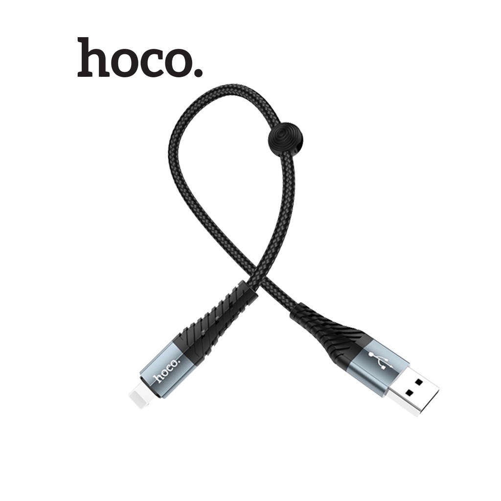 Cáp sạc Nhanh Hoco x.38 cho 11/12/1313pro/14pro max truyền dữ liệu 2.4A dây dù siêu bền dài 25CM (Màu Đen)