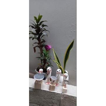 Combo đế gỗ + dù bắt bông kem + kéo nâng hoa