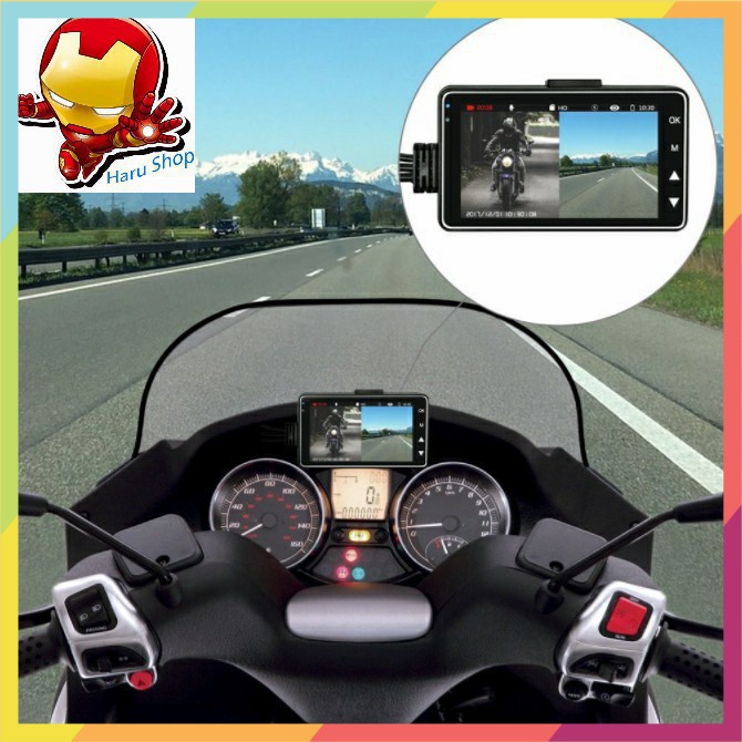 Camera hành trình xe máy màn hình 3 inch có cả camera trước và sau - Simon Shop 🔝🔝