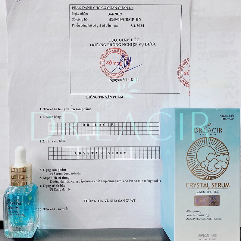 Serum tinh thể vàng cung cấp dưỡng chất, chống nắng thương hiệu Dr.Lacir dung tích 50ml và 25ml