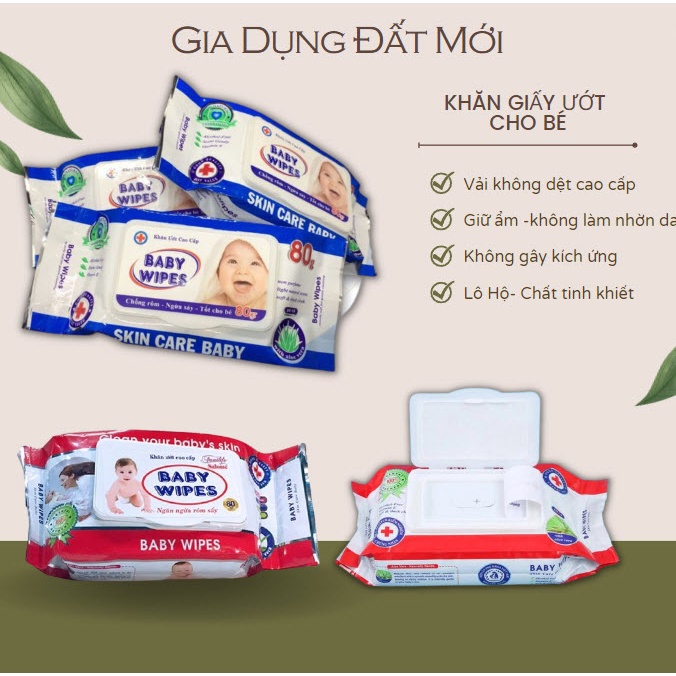 Giá sỉ- KHĂN GIẤY ƯỚT BABY WIPES 80 TỜ -khăn ướt cho bé