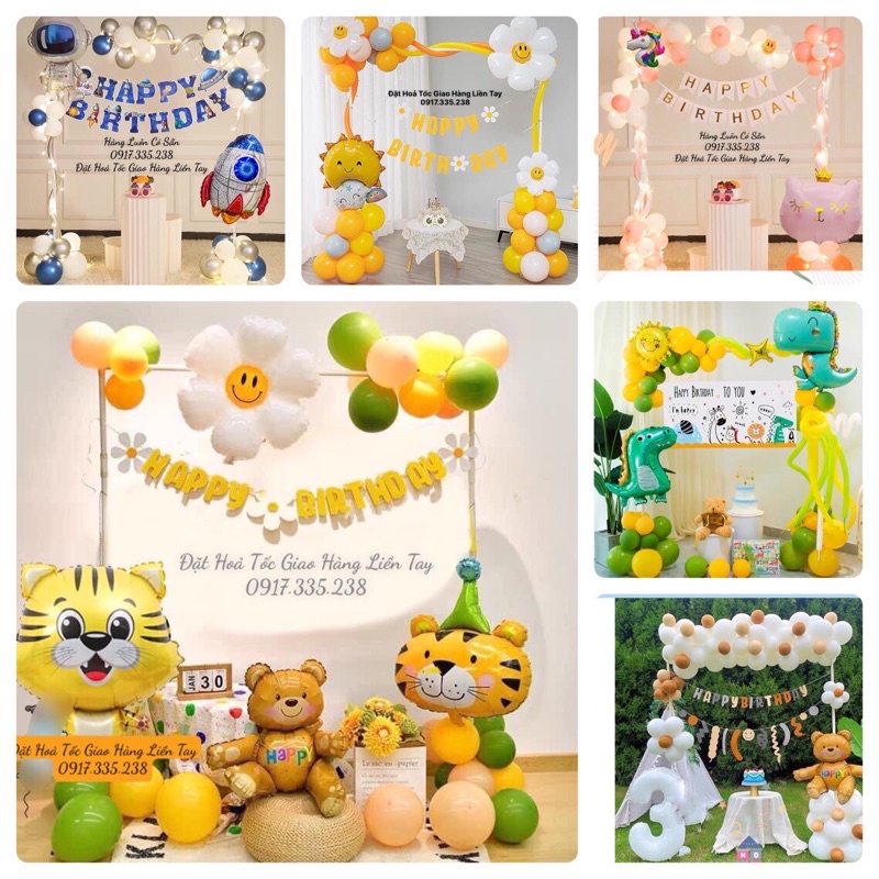 Set trang trí sinh nhật full trụ bóng