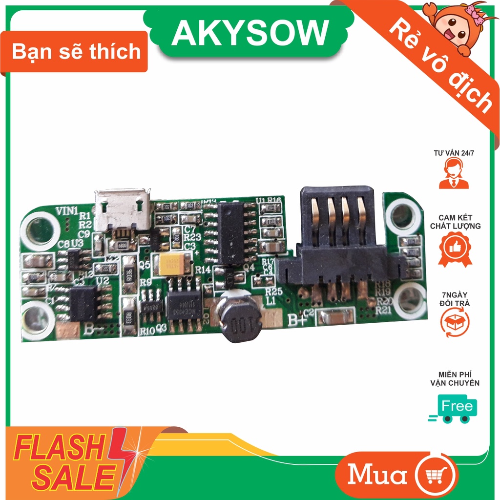 sạc dự phòng giá rẻ chất lượng chỉ với mạch sạc dự phòng này và PIN 3v7