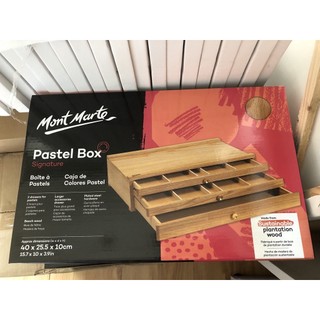 [Thanh lý] Hộp gỗ đựng dụng cụ vẽ, họa cụ, 3 ngăn, Mont Marte