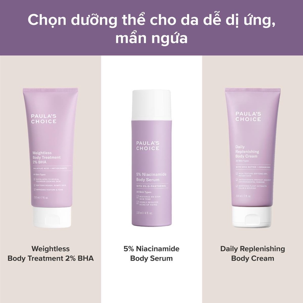 [PAULA'S CHOICE] Kem Dưỡng Thể Toàn Thân Cấp Ẩm Đa Năng Siêu Mềm Mịn Daily Replenishing Body Cream 210ml (Mã 3450)