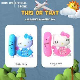 Điện thoại bàn mèo hello kitty dùng pin có nhạc.