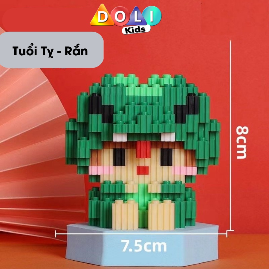 Mô Hình Lắp Ráp 12 Con Giáp 3D Hoạt Hình DoliKids Đồ Chơi Lắp Ghép Mô Hình Mini Phát Triển Trí Tuệ Bé