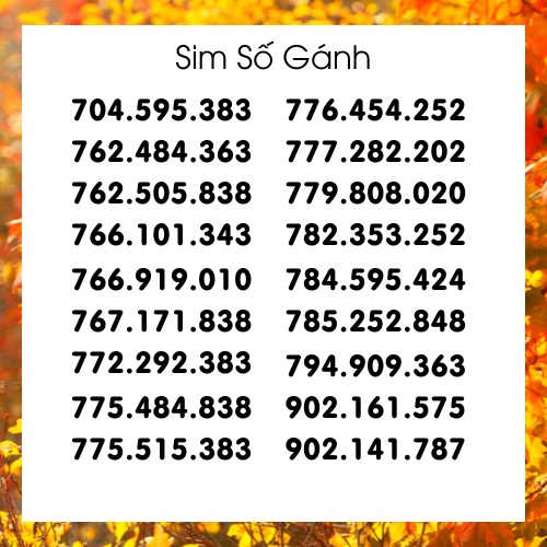 Sim Mobifone: Sim Số Gánh - Sim Tiêu Diêu - T10