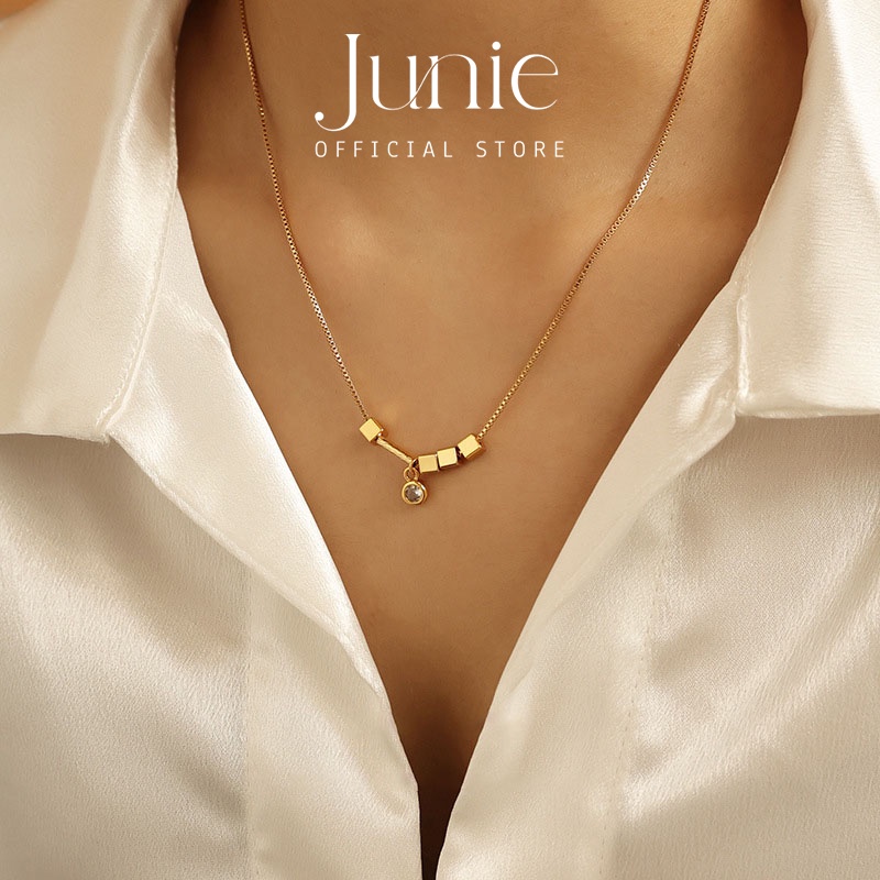 Dây Chuyền JUNIE, Mặt Đá Zirconia Phong Cách Đơn Giản N-VIDA