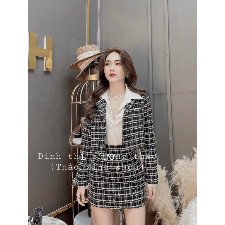 SIÊU SALE SÉT 3IN1 KATE THIẾT KẾ ÁO KHOÁC TAY DÀI PHỐI VÁY NGẮN XINH XẮN KHI ĐI CHƠI CN SHOP HHP FASHION