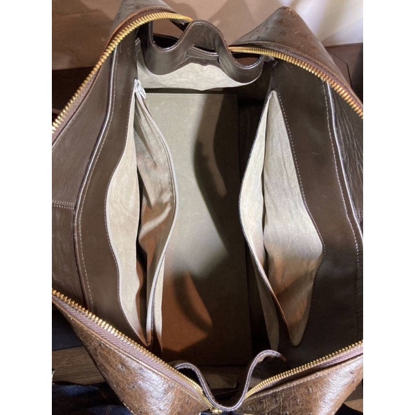 Túi dáng hm da đà điểu thật mới 42cm