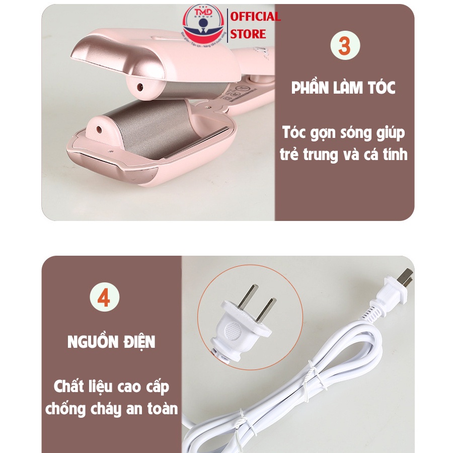 Máy uốn sóng tóc giữ nếp 24 giờ TMD Group - Tạo kiểu nhanh chóng, Ion chống tóc hư tổn / An toàn dễ sử dụng