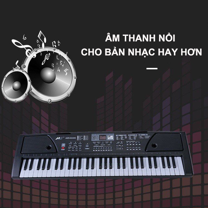 Đàn piano điện tử 61 phím Tặng kèm Mic đàn organ electronic keyboard cao cấp dành cho trẻ em người lớn mới bắt đầu VT160
