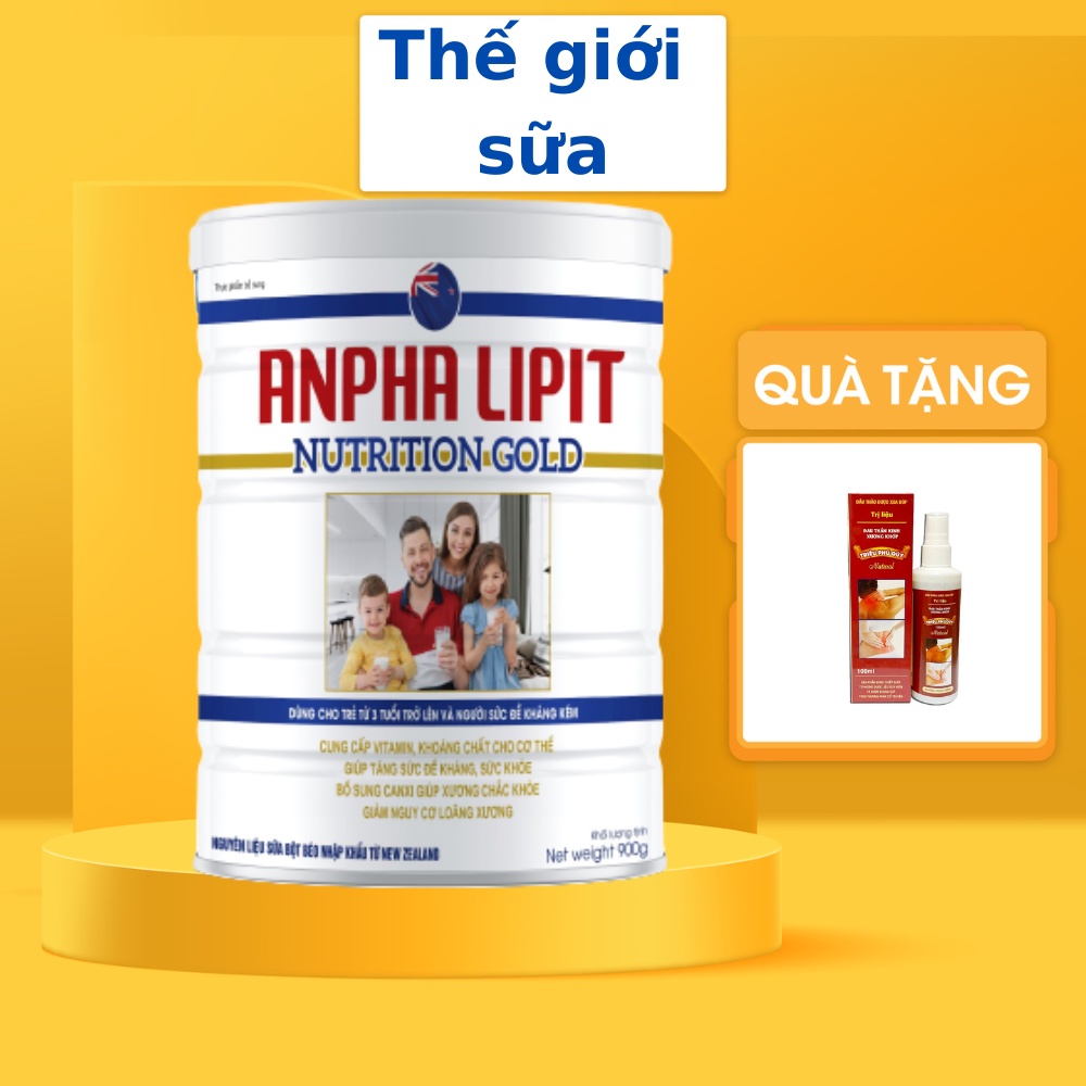 Sữa non Alpha Lipid Nutrition Gold 900g tăng cường hệ miễn dịch, bổ sung canxi, vitamin, kháng thể tự nhiên