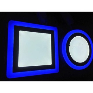 Đèn mâm led panel ốp trần nổi 3 chế độ màu trắng - viền xanh dương