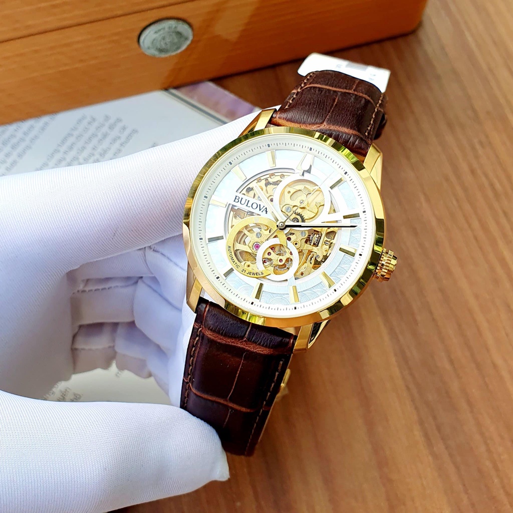 Đồng Hồ Nam BULOVA Automatic 97A138 Chính Hãng Tặng Dây Da Cao Cấp