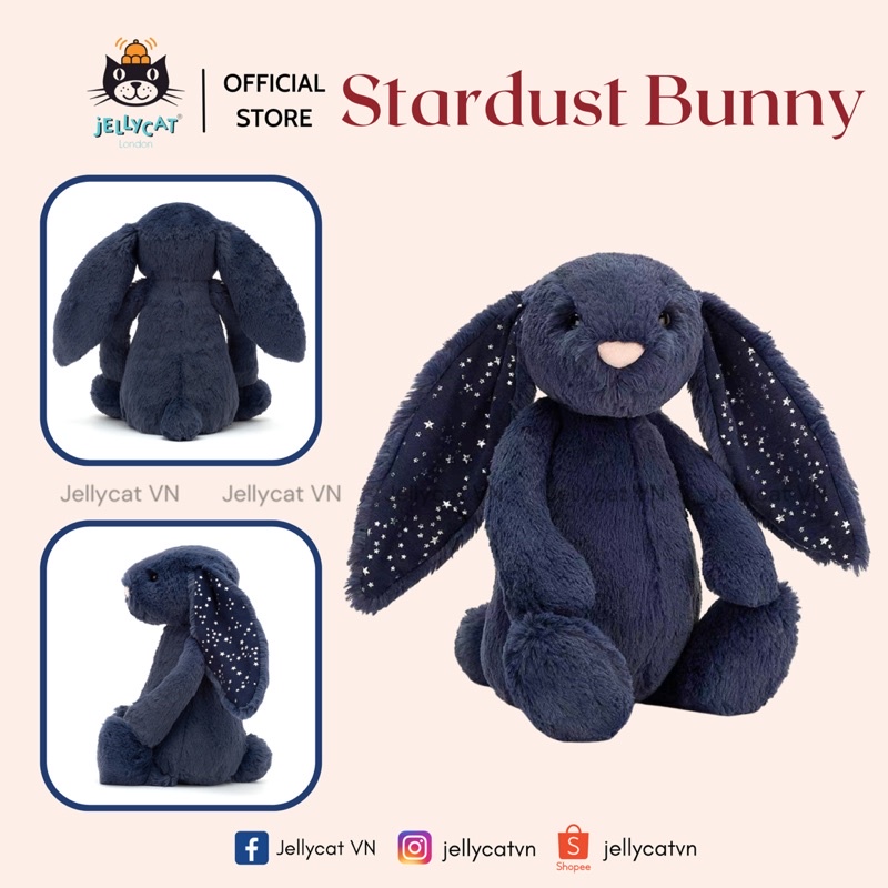 Gấu bông thỏ tai sao Jellycat Stardust Bunny cao cấp chính hãng [bill UK]