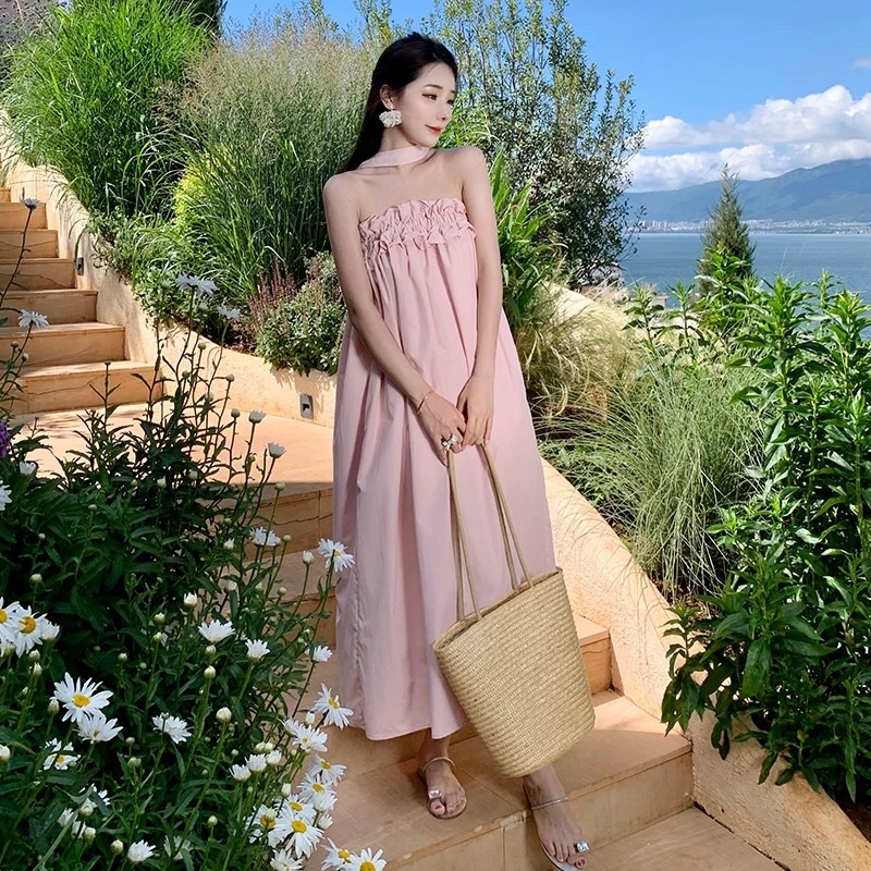 ĐẦM MAXI KHÔNG TAY HỞ VAI