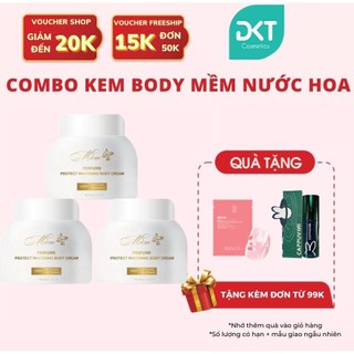 Combo 3 kem body trắng da toàn thân Acosmetics, kem dưỡng ẩm body hương nước hoa Pháp làm sáng, đều màu da