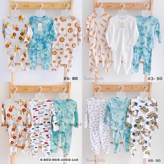 Set 3 bộ dài cotton bozip bé trai cực đẹp