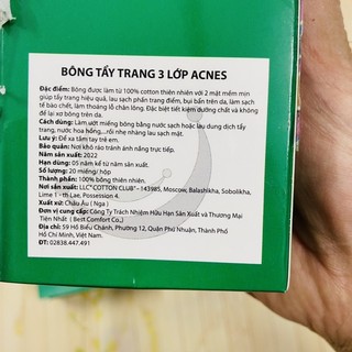 Bông tẩy trang Acnes 20 miếng