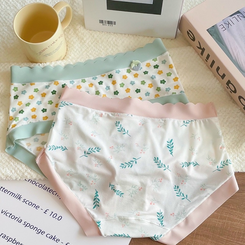 Quần lót cotton viền su hoạ tiết trẻ trung siêu co giãn (shop bao chất) 2096 (lẻ 1c)