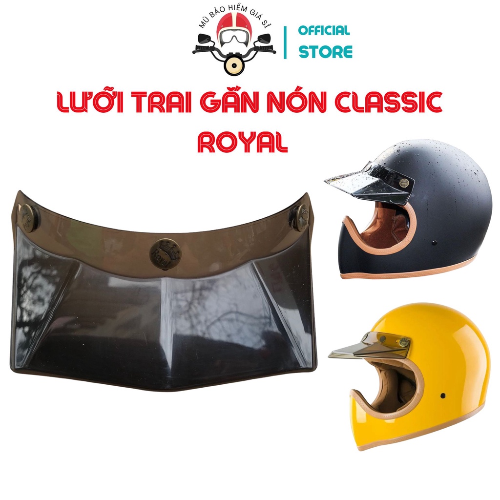 Lưỡi trai Royal gắn nón bảo hiểm classic 3/4 và fullface