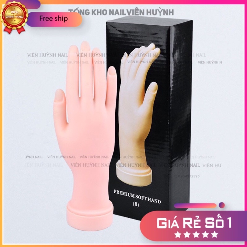 Bàn tay silicon tập làm móng sơn gel - dành cho học viên và thợ nail dùng gắn mẫu chụp hình