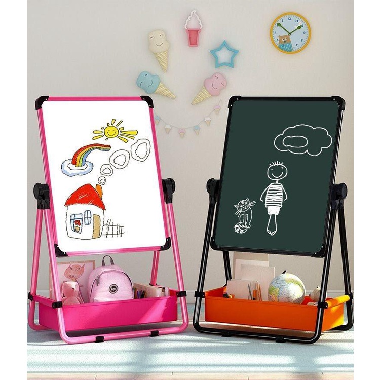 Bảng vẽ trẻ em hai mặt có từ tính, xoá dễ dàng, không bám bụi cho bé kèm phụ kiện-giadungminhphuong0402