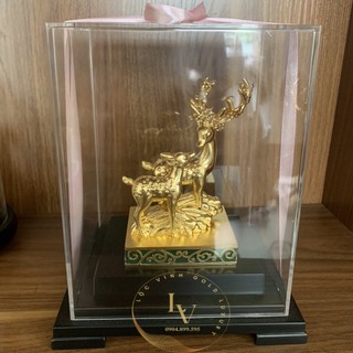 Đôi Tuần Lộc Dát Gold 24k - Quà tặng cao cấp trang trí nhà cửa - Lộc Vinh Gold Luxury.