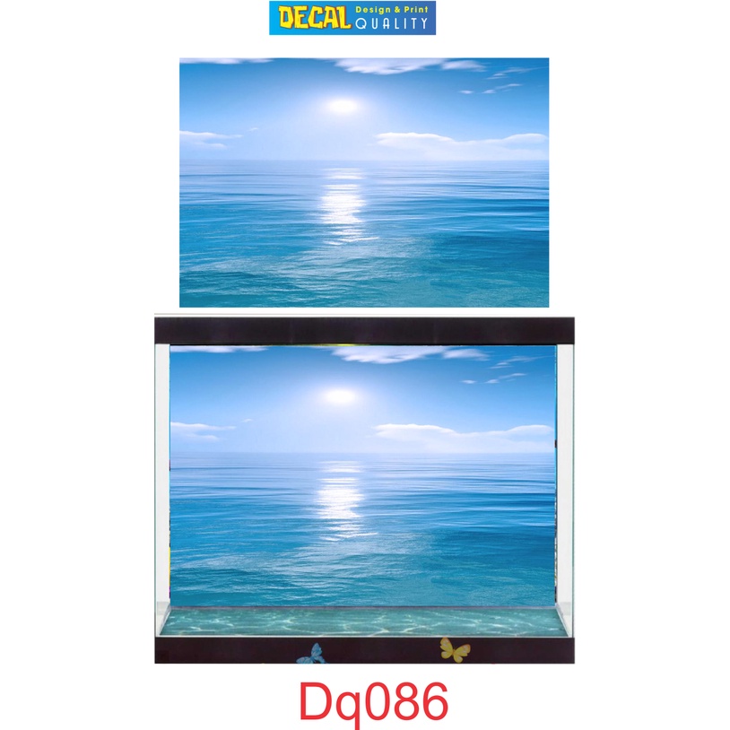 Tranh Dán Hồ Cá Tranh Mặt Trăng Trên Mặt Biển Tranh Decal Nhiều Kích Thước
