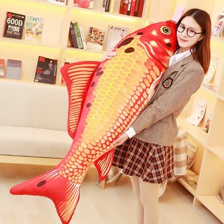 Gối ôm ngủ hình cá chép 3d size to dễ thương gấu bông cá chép 3d độc đáo