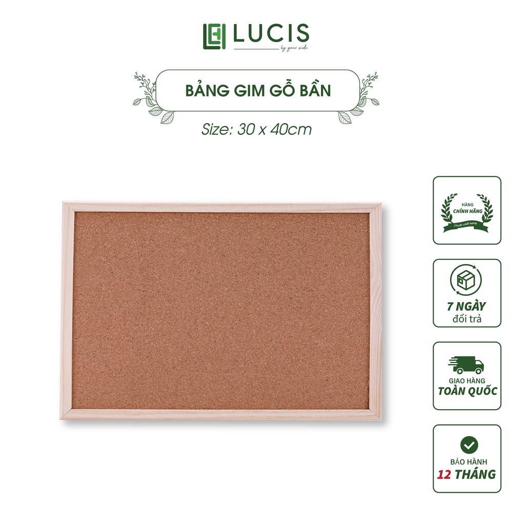 Bảng ghim gỗ bần, ghim tài liệu Lucis Decor