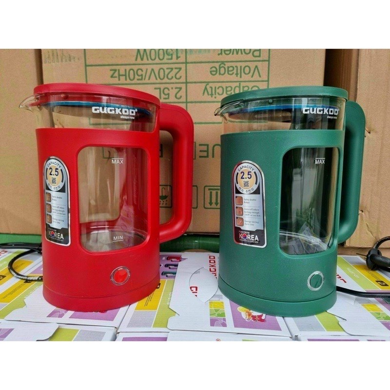 Ấm Đun Nước Siêu Tốc Thủy Tinh 2.5L Công Suất Lớn 1500W - Ấm Đun Siêu Tốc Lõi Inox - Bình Đun Siêu Tốc Cao Cấp Hàn Quốc