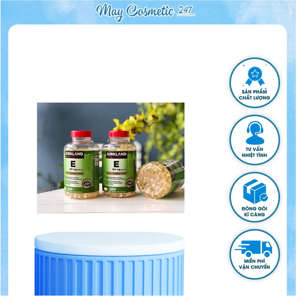 Viên Uống Vitamin E Kirkland Signature Vitamin E 400 Mỹ - Chính hãng