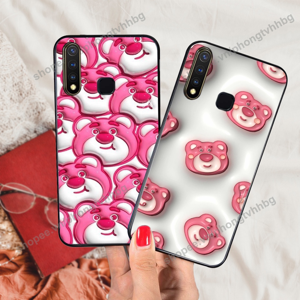 Ốp lưng Vivo U10 / Y11 /Y12 / Y15 / Y17 / Y19 /U3 GẤU DÂU LOTSO cực hot hit, mẫu hot cute rẻ cực đẹp