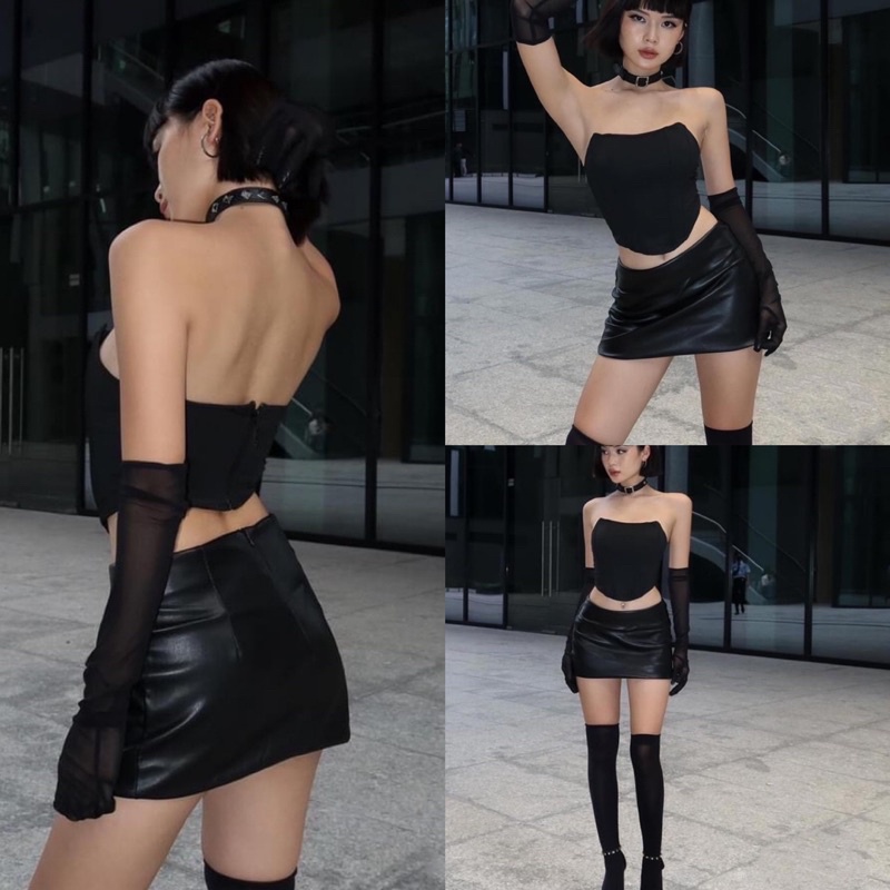 Áo Corset Croptop Cúp Tai Mèo Siêu Xịn - Sang