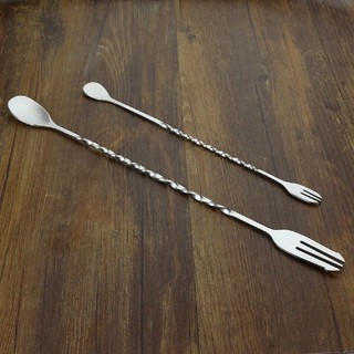 Muỗng khuấy pha chế, thìa inox 32cm, 25cm 2 đầu