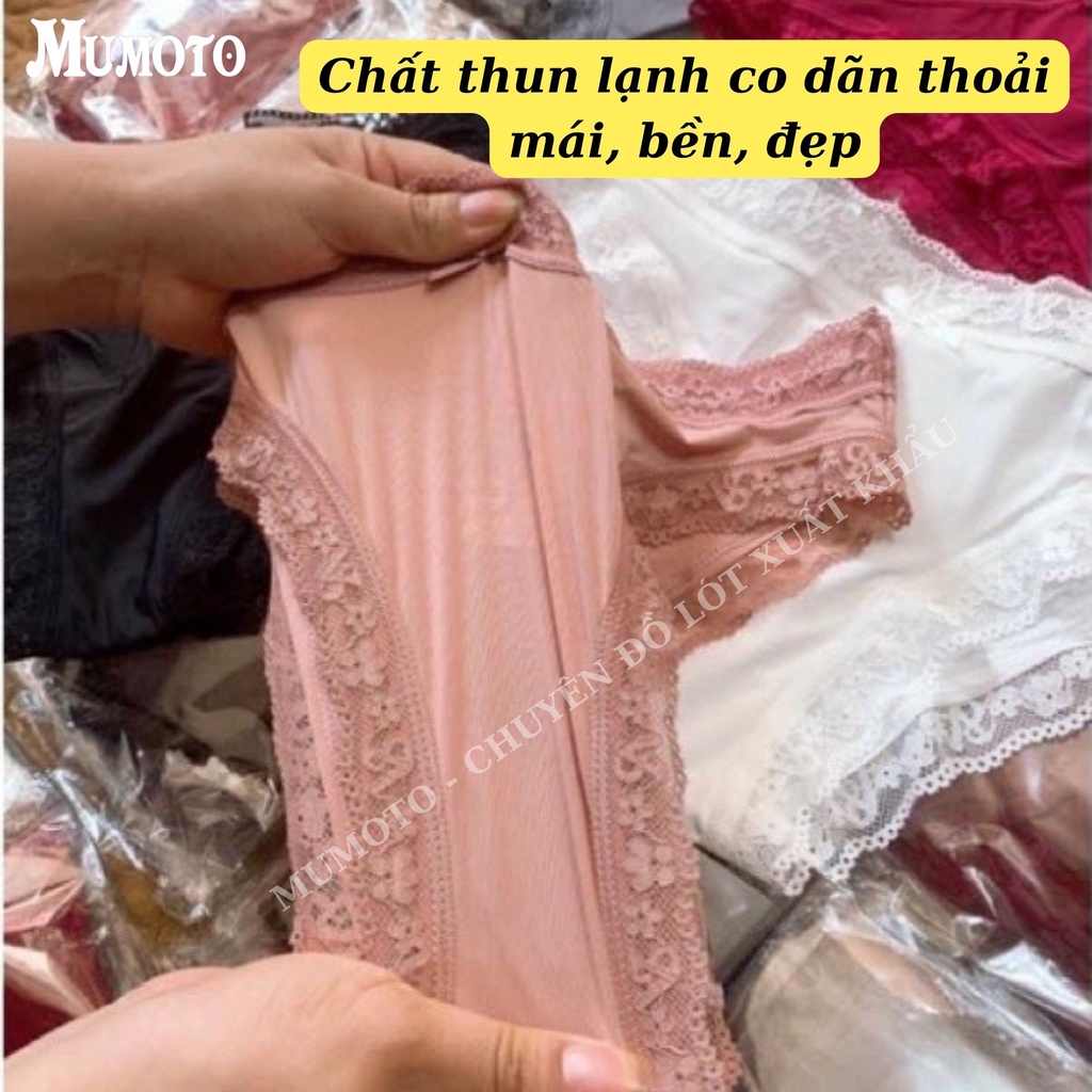 Quần lót nữ thun lạnh VS xuất Âu phối ren siêu mát phom đẹp size đến 70kg VS350 - MUMOTO