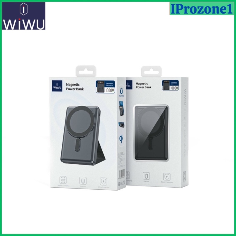 Pin sạc dự phòng kiêm sạc không dây Wiwu JC-20 kèm kệ đỡ từ tính dung lượng 10.000mAh sạc ko dây 15W , có dây 20W