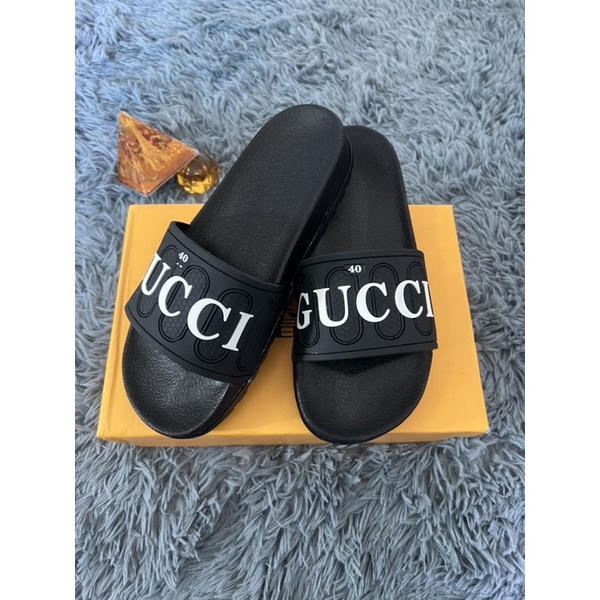 Dép Gucci Họa Tiết GC Đế Cao Su Chống Nước - Dép Quai Ngang Nam Nữ Thời Trang Cao Cấp Hottrend Xme