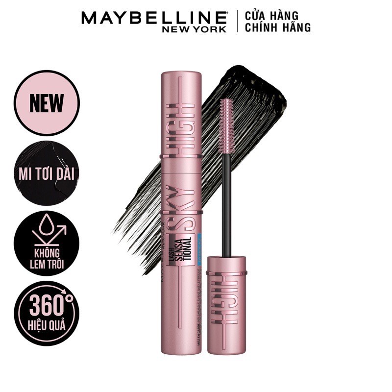 [MAYBELLINE NEW YORK] Mascara Dày Và Tơi Mi,Không Lem & Giúp Mi Cong Dài Tự Nhiên Hoàn Hảo Lash Sensational Sky High 6ml