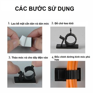 Móc dán cố định dây điện văn phòng