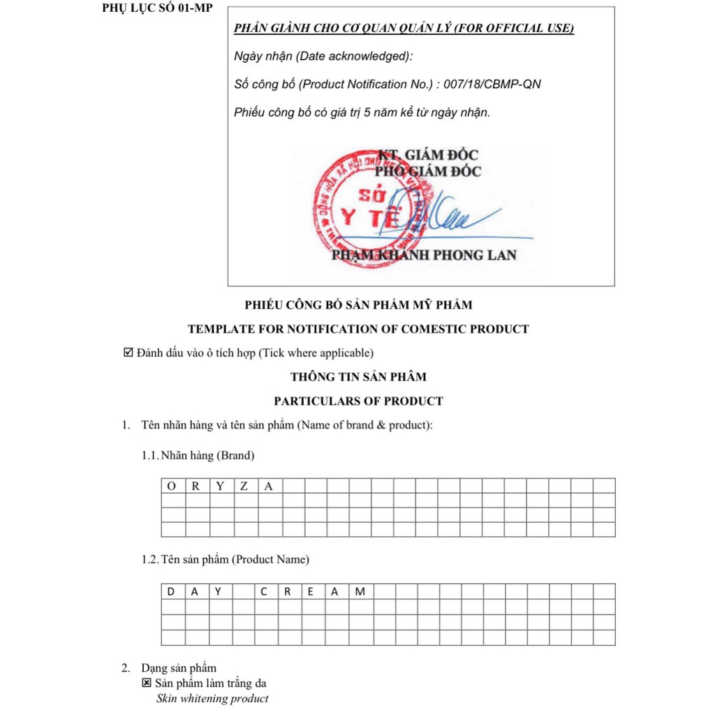 Bộ Kem Dưỡng Da Ngày Đêm ORYZA Ngọc Sâm 30ml