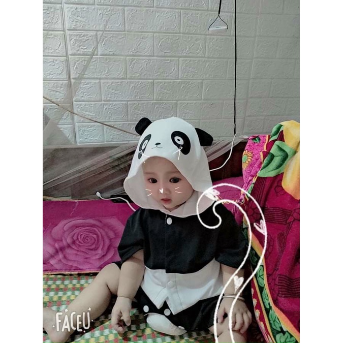 Body thú cho bé- gấu trúc cộc tay