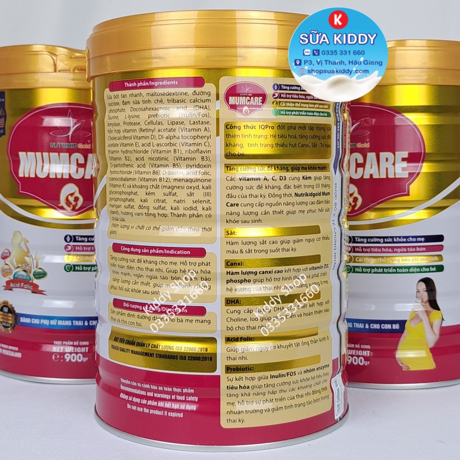 Sữa bầu Mumcare Nutrikid 900g dành cho phụ nữ mang thai và cho con bú nhiều dinh dưỡng, không táo bón